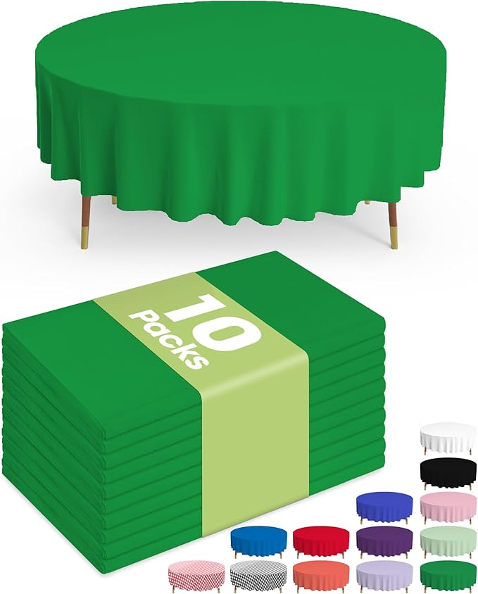 Pureegg Plastic Table Cloth Disposable 10 Pack, St Patricks Day, Christmas by Pureegg