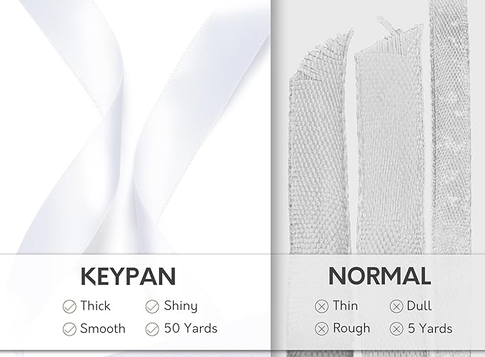 White Satin Ribbon 7/8 Inch x 50 Yards Double-Faced Hair Ribbons - Image 4