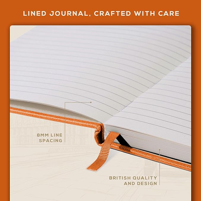 BEECHMORE BOOKS Lined Journal Notebook, 8.5 x 11.5 inch, A4 160 Lined Pages - Image 5
