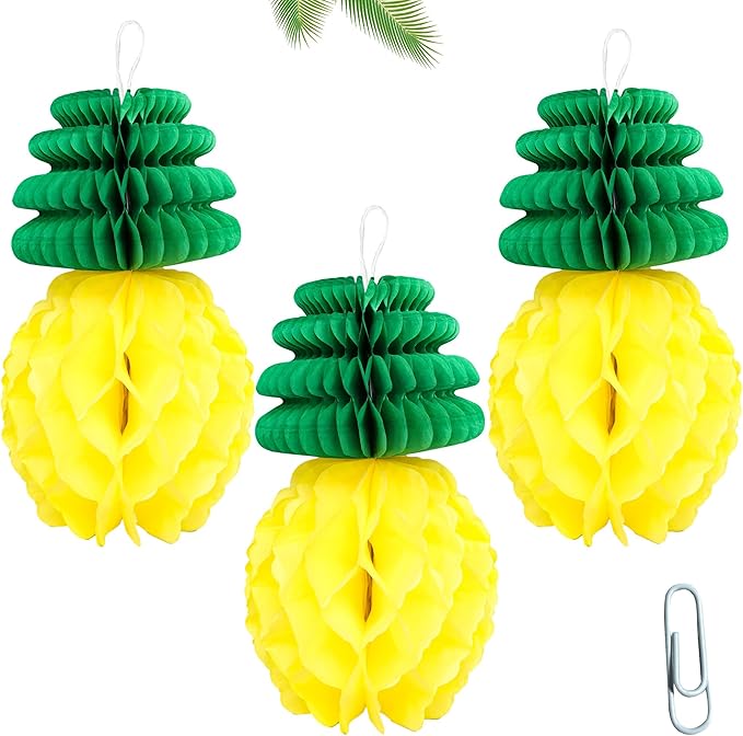 Gyufise 6Pcs Pineapple Honeycomb Centerpieces Tissue Paper Pineapple Table by Gyufise
