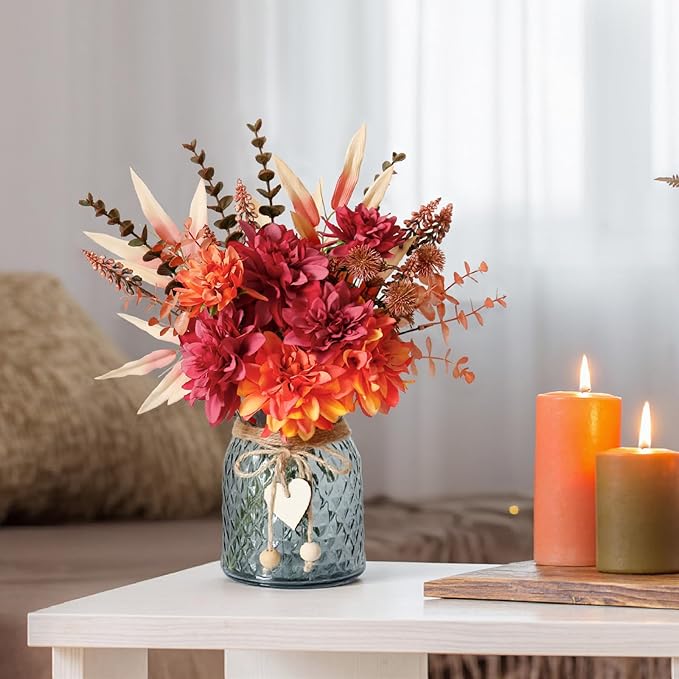 Fake Fall Flowers in Vase, Faux Flowers in Vase, Fall Floral Arrangement - Image 4