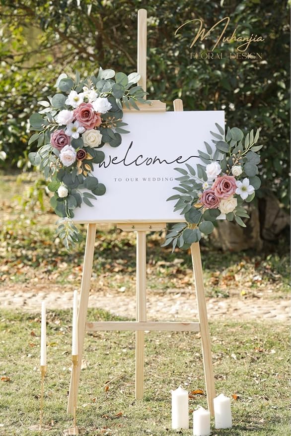 Wedding Sign Faux Flower Swag for Ceremony Party Reception Entrance Floral - Image 3
