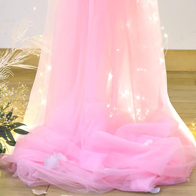 Pink Tulle Backdrop Curtains - Image 6