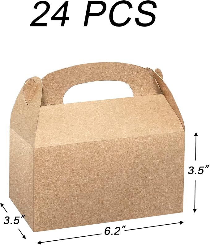 Xxcxpark 24 PCS Brown Kraft Gift Boxes 6.25x3.5x3.5, Decorative Party Favor - Image 2