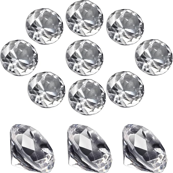 100Pcs Clear Acrylic Diamonds 1 Inch Wedding Table Scatters Gemstones Confetti by XHKDSYMC