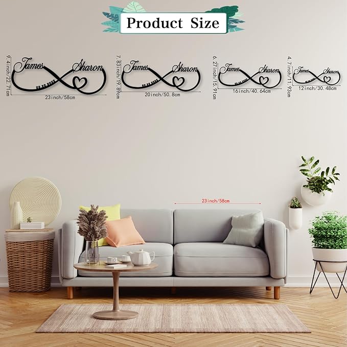 Personalized Custom Infinity Heart Sign, Metal Infinity Sign, Infinity Heart - Image 5