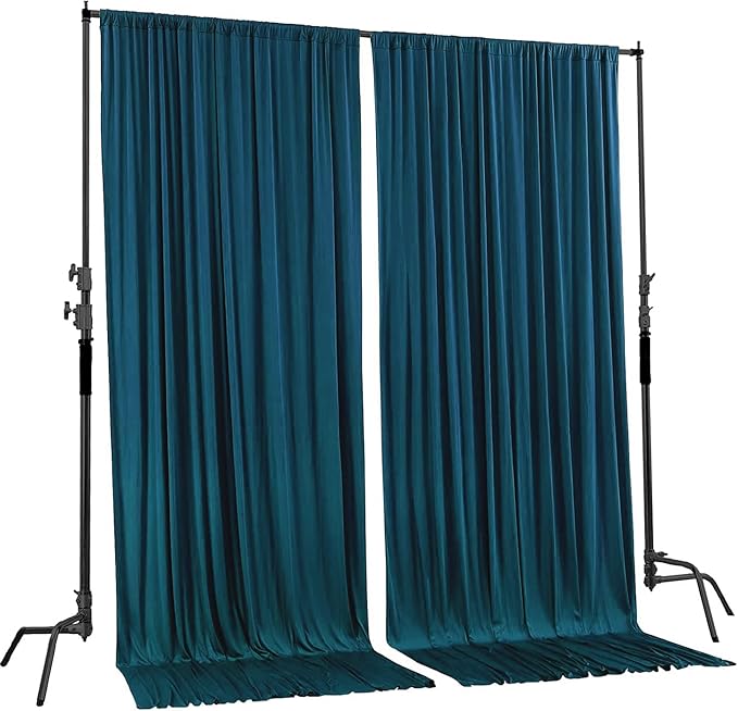 AK TRADING CO. 10 feet x 10 feet Dark Teal IFR Polyester Backdrop Drapes - Image 2