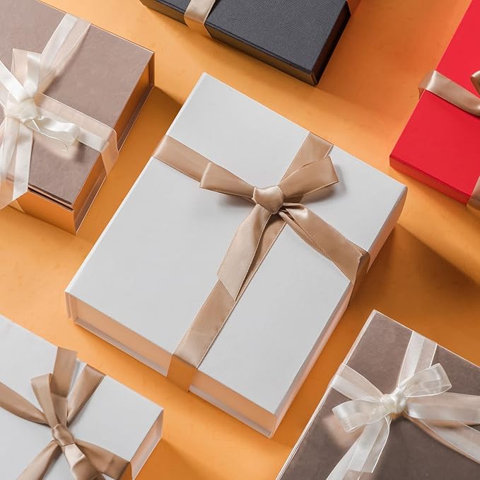LIFELUM White Gift Boxes 2 Pack 13.85 x 8.35 x 4.45 Large Gift Boxes - Image 6