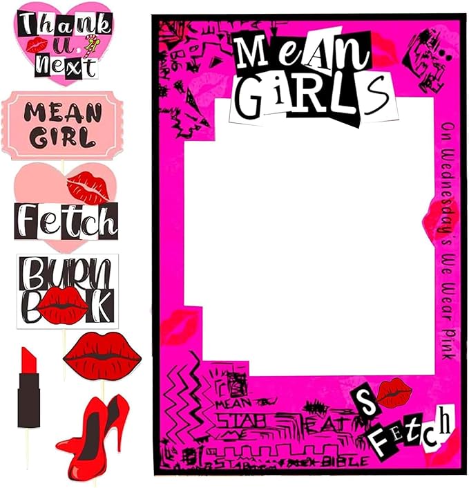 LaVenty Mean Girls Party Photo Booth Props Frame Mean Girls Party Decoration by LaVenty