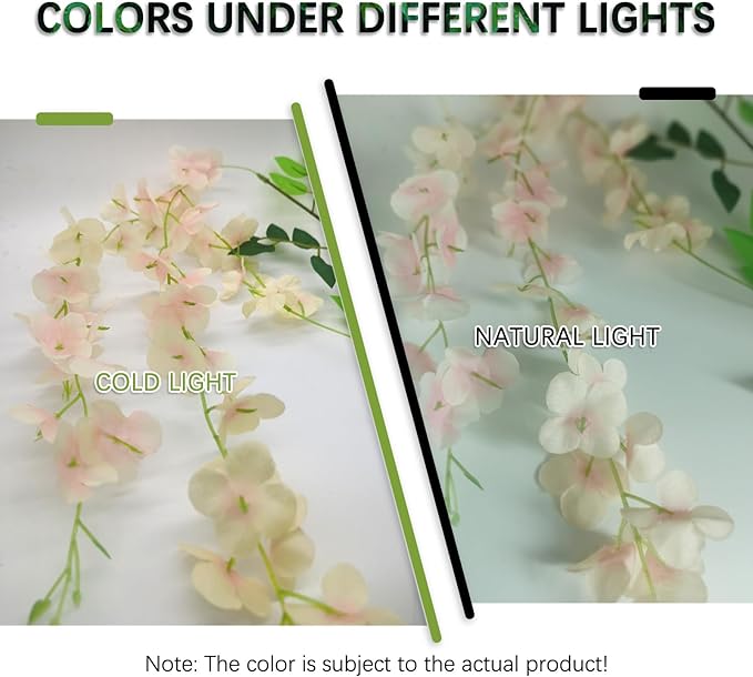 12 Pack Champagne Wisteria Hanging Flowers Garland, 3.77 Feet Artificial Flower - Image 2