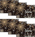 Artoid Mode Black Snowflake Let It Snow Winter Placemats Set of 6, 12x18 Inch by ArtoidMode