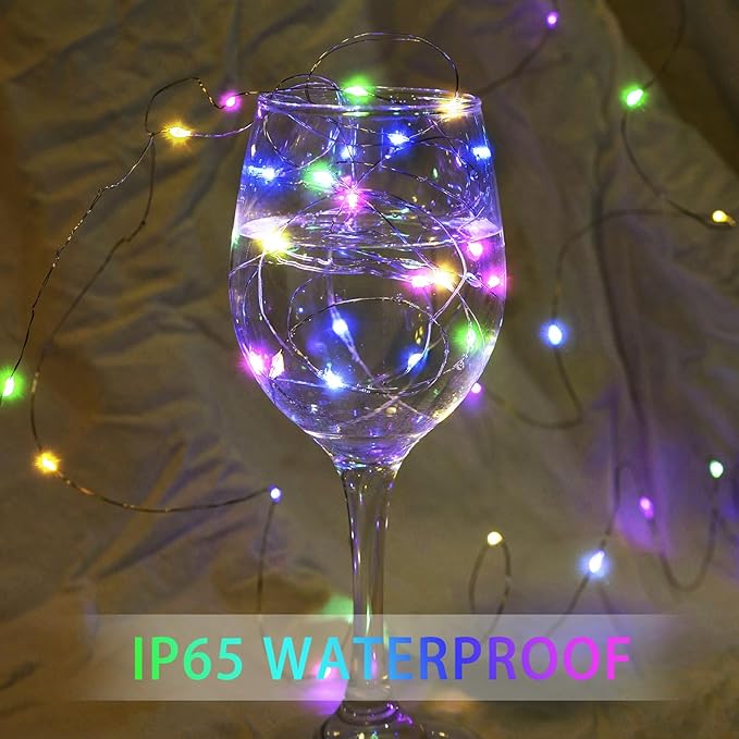 12 Pack Rainbow Fairy Lights 7Ft 20 LED Twinkle String Lights 3 Modes Battery - Image 2