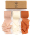Vitalizart Fall Handmade Chiffon Silk Ribbon Fringe 1.5" x 21 Yd Terracotta by Vitalizart
