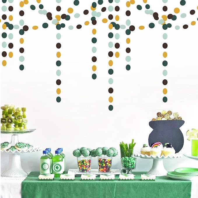 Sage-Green Gold Brown Party Decorations - 52FT Paper Streamers Gender Neutral - Image 3