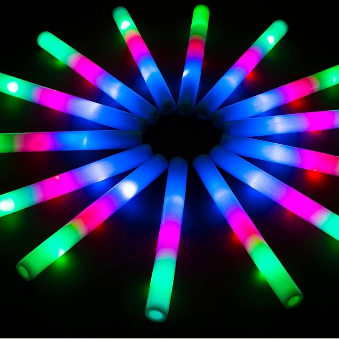 240 Pack LED Foam Sticks, Glow Stick Bulk Party Pack by SHQDD
