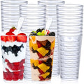 CHENGU 3 Oz Dessert Cups with Spoons Mini Shooter Cups Small Round Tableware by CHENGU