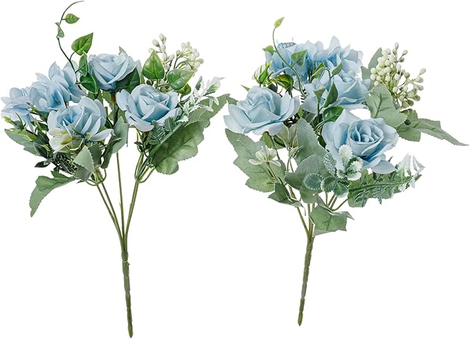 Artificial Flower 5 Branches Artificial Silk Fake Flowers Bouquet Small Roses by YoungJewl