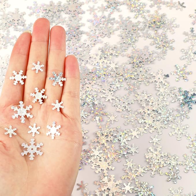 MARFOREVER Christmas Snowflakes Confetti, Winter Glitter Sprinkles Laser - Image 4