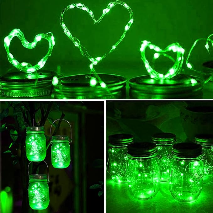 ZNYCYE Solar Mason Jar Lights, 12 Pack 30 LED Fairy Firefly Mason Jar Lids - Image 2