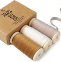 Vitalizart Velvet Ribbon Nude Ivory Set 3/8" x 15 Yd Wooden Spool Fabric Trim 3 by Vitalizart