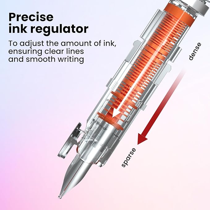 WRITECH Fountain Pen Fine Nib: Retractable Black Ink Pens Set Includes 5 Ink - Image 5