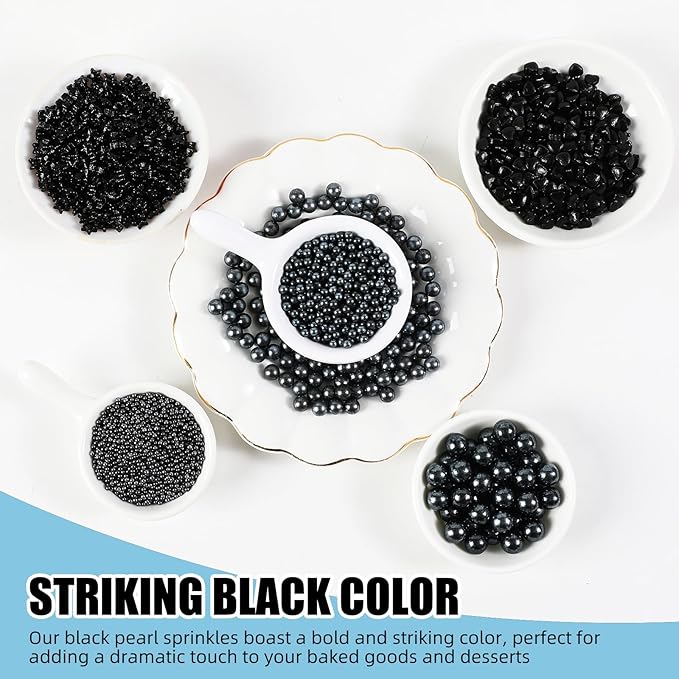 Kasvan Black Pearl Sprinkles, 6 Sizes Mix - Image 2