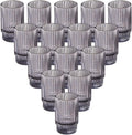 Serene Spaces Living 3.75in Smoke Ribbed Glass Votive Holder, Decorative by SereneSpacesLiving
