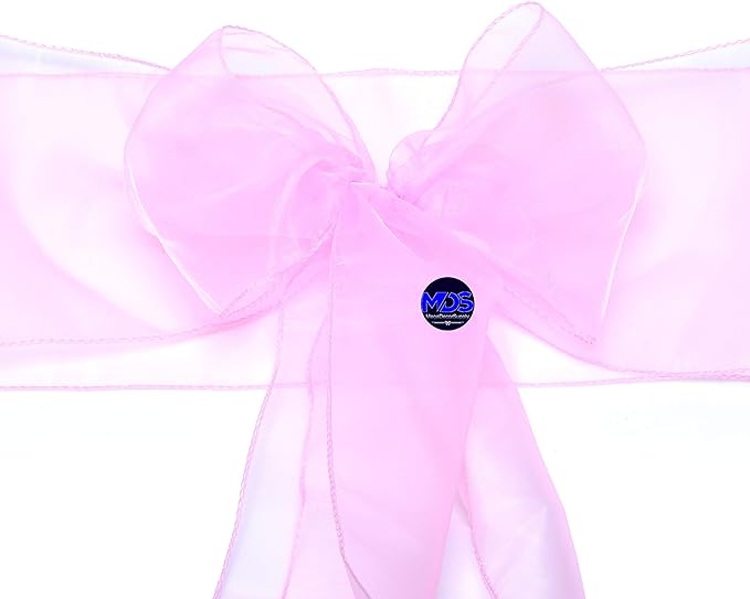 MDS Pack of 75 PCS Organza Chair Sashes Wider Dining Chair Bows Ribbon Tie Back - Image 3