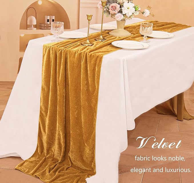 Velvet Table Runner 20 x 120 Inches 10ft Luxurious Thick Soft Velvet Christmas - Image 6