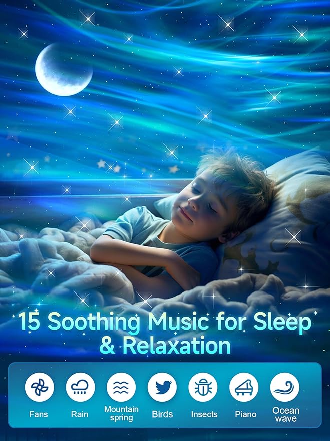 Galaxy Projector for Bedroom, 21Colors Northern Lights, 15White Noise&Bluetooth - Image 5