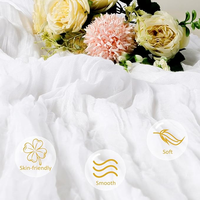 12 Pack White Cheesecloth Table Runner 10ft Boho Gauze Fabric Cheese Cloth - Image 4