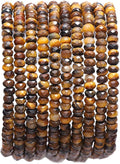Faceted Natural Tiger Eye Stone Rondelle 3x4mm Loose Semi Gemstone Beads by Beadia