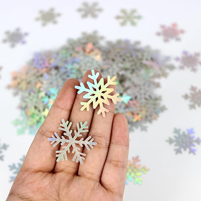 200PC Iridescent Snowflakes Confetti - Image 2