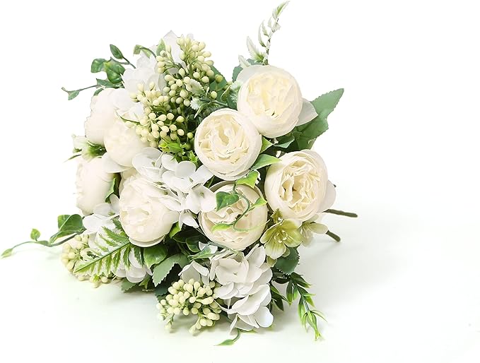Artificial Flowers Fake Peony Silk Mini Plastic Bridal Flowers by YoungJewl