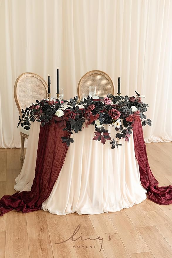 Ling's Moment Flower Garland - 6FT Eucalyptus & Rose - Sweetheart Table Decor - Image 3