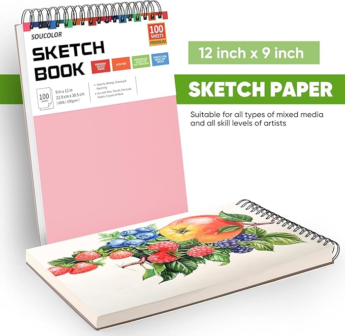 Soucolor Cute Sketchbook 9" x 12" - Image 6