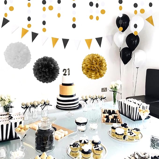 Black Gold Graduation Party Decorations - Image 6