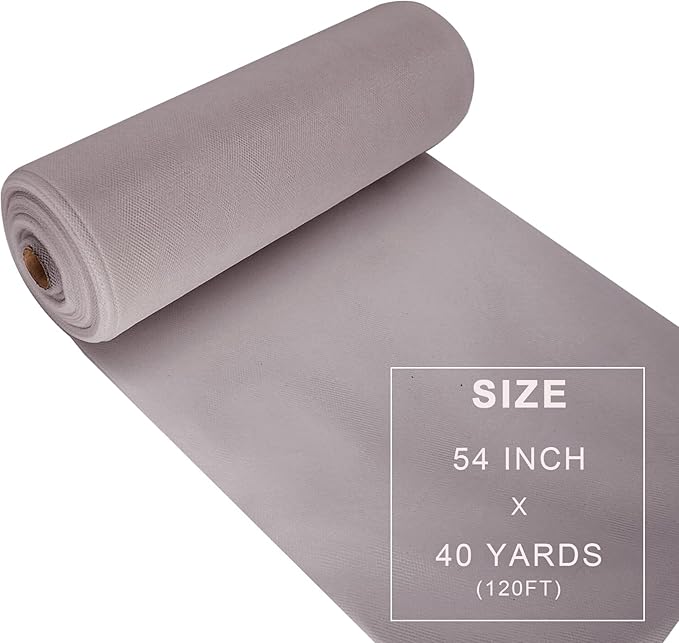 Grey Tulle Fabric Roll Spool Bolt Large Tulle Wedding Party Decoration - Image 3