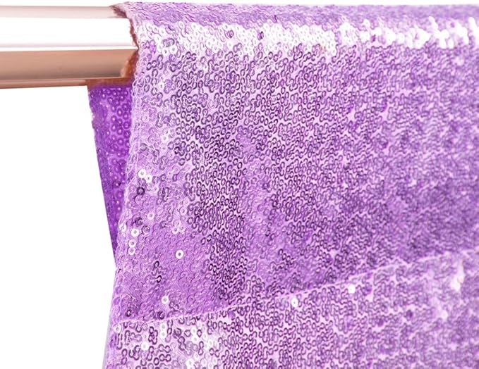 Poise3EHome 7Ft x 7Ft Lavender Sequin Backdrop, Glitter Thick Satin Sequin - Image 5