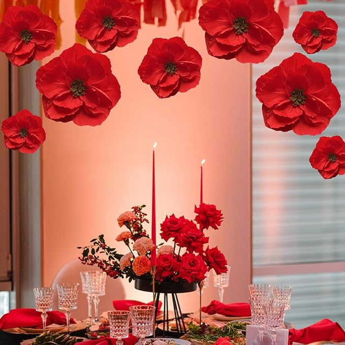 BRT Bearingshui Red Paper Flowers Decoration - Image 5