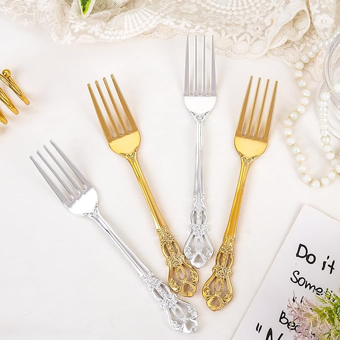 30PCS Silver Plastic Forks - Image 6