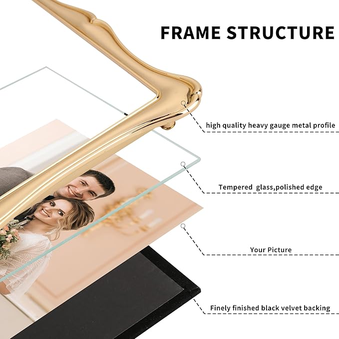 5 x 7'' Premium Alloy Gold Photo Frame - Image 7