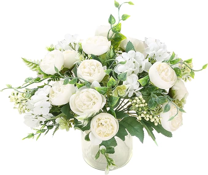 Artificial Flowers Fake Peony Silk Mini Plastic Bridal Flowers - Image 3