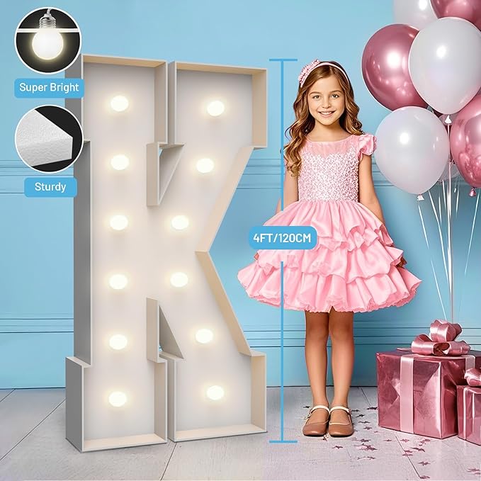 4FT Marquee Light Up Letters K, Party Decoration Large Marquee Light Up Letters - Image 3