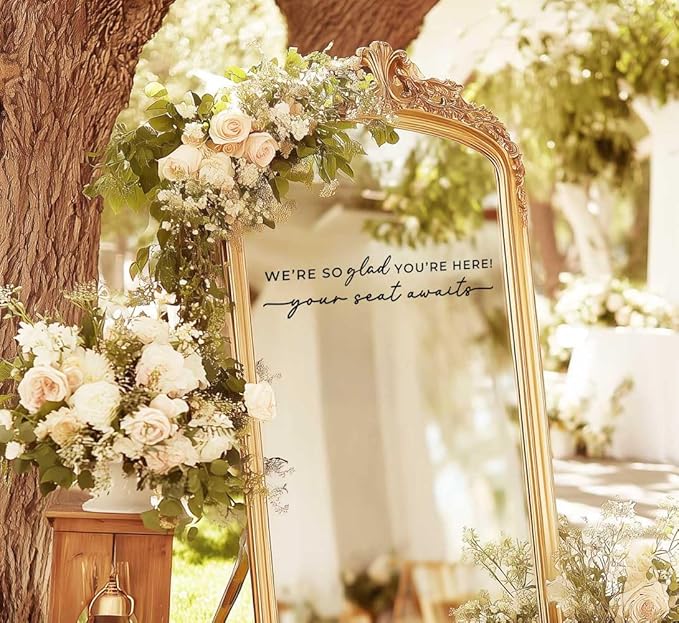 Wedding Sign Decal, Seating Chart, Welcome Vinyl Wedding Mirror Decal, We're So - Image 4