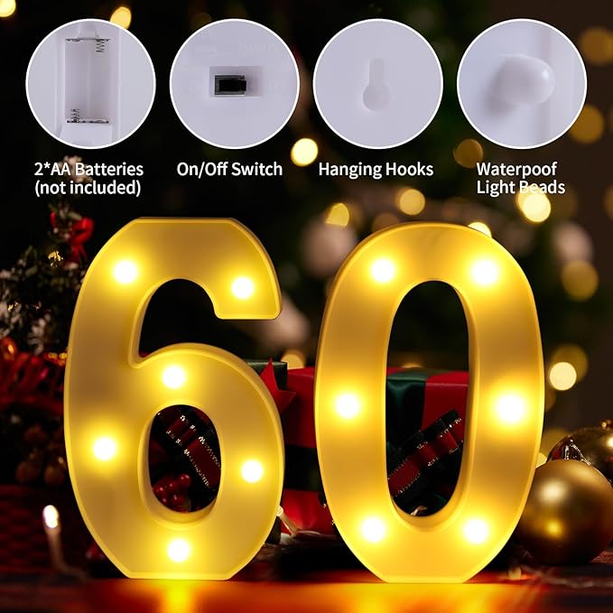 60th Birthday Decorations for Women Men, Happy 60 Birthday Decorations for - Image 3