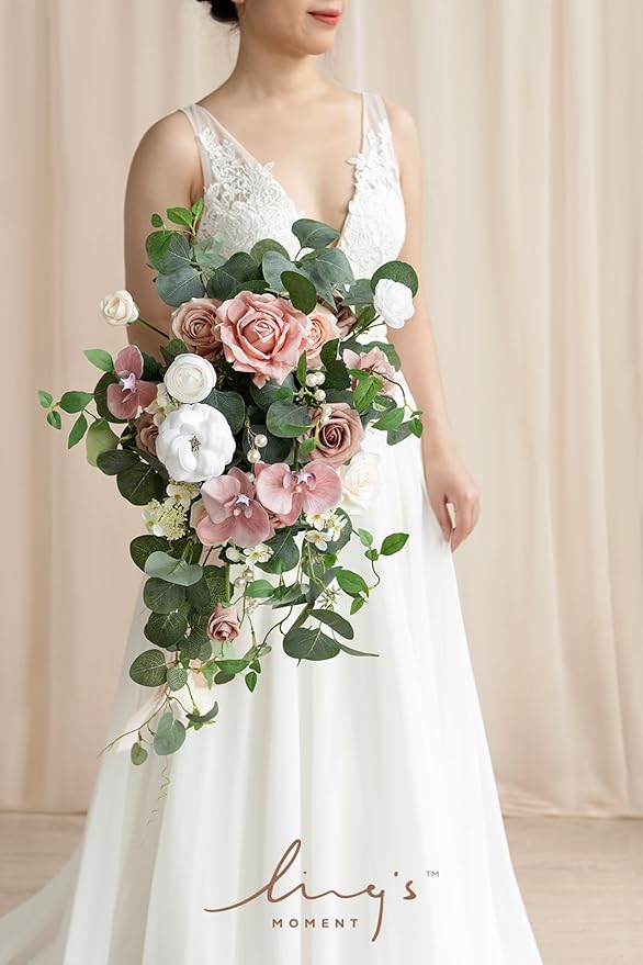 Ling's Moment Pink Bridal Bouquet - Image 3