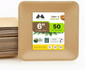 magnus EKO Kraftware | 6 Inch Square Plates 50 Pcs | Disposable Plates | Like by MAGNUSEKO