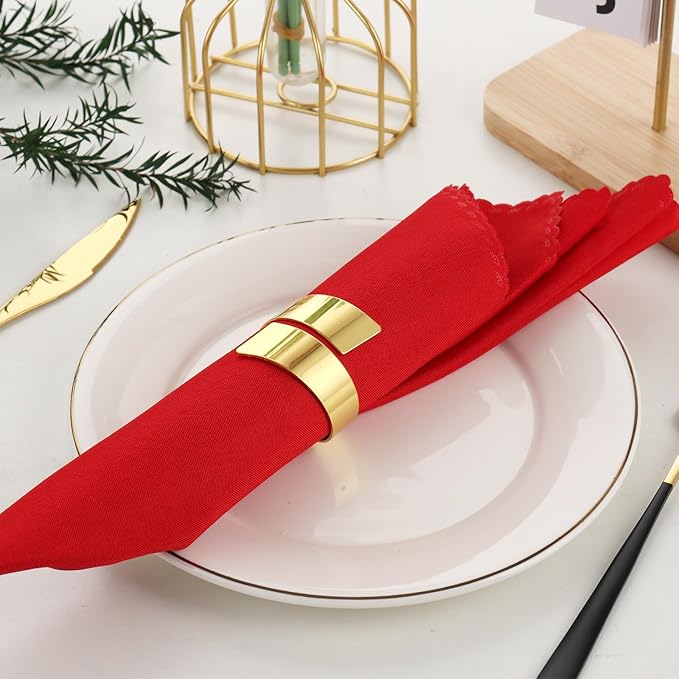 Gold Napkin Rings Set of 10, Metal Material - Image 6