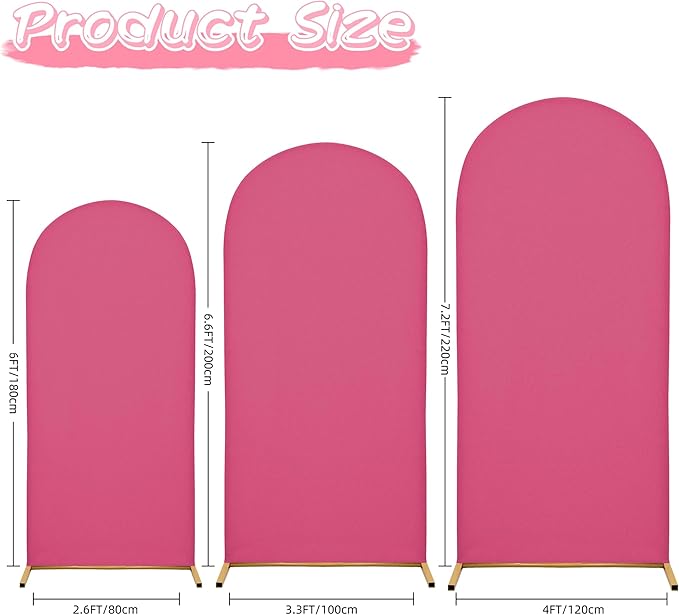 Wedding Arch Covers Arch Backdrop Cover Arch Stand Covers 7.2FT 6.6FT 6FT Set - Image 5